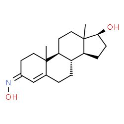 ChemSpider 2D Image | (3Z,10xi,13xi,17beta)-3-(Hydroxyimino)androst-4-en-17-ol | C19H29NO2
