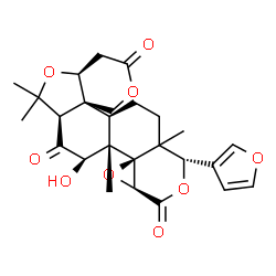 ChemSpider 2D Image | (4aS,6aR,8R,8aS,8bR,9aS,12S,14aR,14bR)-12-(3-Furyl)-8-hydroxy-6,6,8a,12a-tetramethyldecahydro-3H-oxireno[d]pyrano[4',3':3,3a][2]benzofuro[5,4-f]isochromene-3,7,10(8H,9aH)-trione | C26H30O9