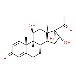 ChemSpider 2D Image | (11beta,13xi,16alpha)-9-Fluoro-11,16,17-trihydroxypregna-1,4-diene-3,20-dione | C21H27FO5