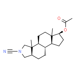 ChemSpider 2D Image | (3bS,6S,8aS,8bR,10aR)-2-Cyano-3a,5a-dimethylhexadecahydroindeno[5,4-e]isoindol-6-yl acetate | C20H30N2O2