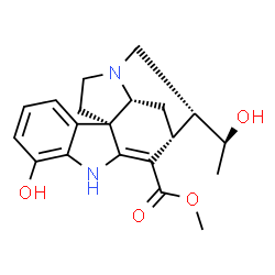 ChemSpider 2D Image | Methyl (3beta,7alpha,15beta,19S,20alpha)-12,19-dihydroxy-2,16-didehydrocuran-17-oate | C20H24N2O4