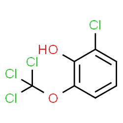 ChemSpider 2D Image | 2-Chloro-6-(trichloromethoxy)phenol | C7H4Cl4O2