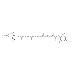 ChemSpider 2D Image | (3S,3'S,5R,5'R,6S)-3,3',5'-Trihydroxy-6',7'-didehydro-5,5',6,6',7,8-hexahydro-5,6-epoxy-beta,beta-caroten-8-one | C40H56O5