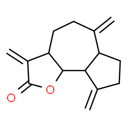 ChemSpider 2D Image | (3aS,6aS,9aR,9bR)-3,6,9-Tris(methylene)decahydroazuleno[4,5-b]furan-2(3H)-one | C15H18O2
