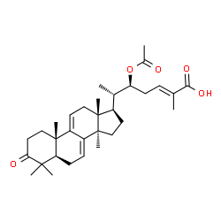 ChemSpider 2D Image | (22S,24E)-22-Acetoxy-3-oxolanosta-7,9(11),24-trien-26-oic acid | C32H46O5