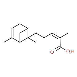 ChemSpider 2D Image | (2Z)-5-(2,6-Dimethylbicyclo[3.1.1]hept-2-en-6-yl)-2-methyl-2-pentenoic acid | C15H22O2