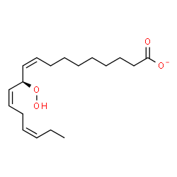 ChemSpider 2D Image | (9Z,11R,12Z,15Z)-11-Hydroperoxy-9,12,15-octadecatrienoate | C18H29O4