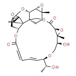ChemSpider 2D Image | (1R,3S,4S,6R,9R,13S,15R,16S,19R,20E,26R,27S,28S)-16-Hydroxy-19-[(1R)-1-hydroxyethyl]-6,15,27-trimethyl-12H,24H-spiro[2,5,11,14,18,25-hexaoxahexacyclo[24.2.1.0~3,9~.0~4,6~.0~9,27~.0~13,15~]nonacosa-20,
22-diene-28,2'-oxirane]-12,24-dione | C29H38O11