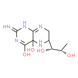 ChemSpider 2D Image | 6-[(1R,2S)-1,2-Dihydroxypropyl]-2-imino-1,5,6,7-tetrahydro-4,4a(2H)-pteridinediol | C9H15N5O4