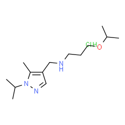 ChemSpider 2D Image | 3-Isopropoxy-N-[(1-isopropyl-5-methyl-1H-pyrazol-4-yl)methyl]-1-propanamine hydrochloride (1:1) | C14H28ClN3O