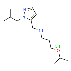 ChemSpider 2D Image | N-[(1-Isobutyl-1H-pyrazol-5-yl)methyl]-3-isopropoxy-1-propanamine hydrochloride (1:1) | C14H28ClN3O