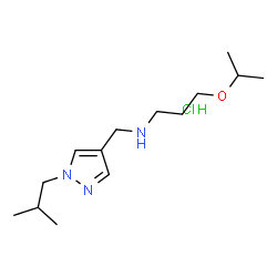 ChemSpider 2D Image | N-[(1-Isobutyl-1H-pyrazol-4-yl)methyl]-3-isopropoxy-1-propanamine hydrochloride (1:1) | C14H28ClN3O