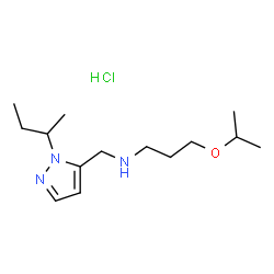 ChemSpider 2D Image | N-[(1-sec-Butyl-1H-pyrazol-5-yl)methyl]-3-isopropoxy-1-propanamine hydrochloride (1:1) | C14H28ClN3O
