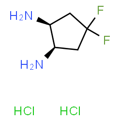 ChemSpider 2D Image | (1R,2S)-4,4-Difluoro-1,2-cyclopentanediamine dihydrochloride | C5H12Cl2F2N2