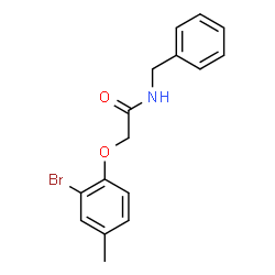 ChemSpider 2D Image | N-Benzyl-2-(2-bromo-4-methylphenoxy)acetamide | C16H16BrNO2