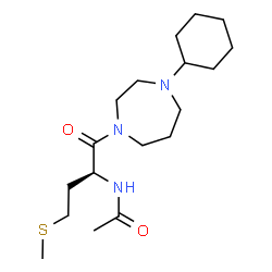 ChemSpider 2D Image | N-[(2S)-1-(4-Cyclohexyl-1,4-diazepan-1-yl)-4-(methylsulfanyl)-1-oxo-2-butanyl]acetamide | C18H33N3O2S