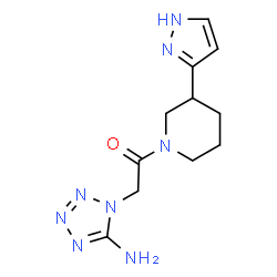 ChemSpider 2D Image | 2-(5-Amino-1H-tetrazol-1-yl)-1-[3-(1H-pyrazol-3-yl)-1-piperidinyl]ethanone | C11H16N8O