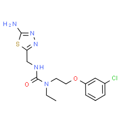 ChemSpider 2D Image | 3-[(5-Amino-1,3,4-thiadiazol-2-yl)methyl]-1-[2-(3-chlorophenoxy)ethyl]-1-ethylurea | C14H18ClN5O2S
