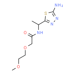 ChemSpider 2D Image | N-[1-(5-Amino-1,3,4-thiadiazol-2-yl)ethyl]-2-(2-methoxyethoxy)acetamide | C9H16N4O3S