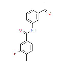 ChemSpider 2D Image | N-(3-Acetylphenyl)-3-bromo-4-methylbenzamide | C16H14BrNO2