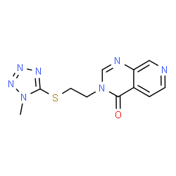 ChemSpider 2D Image | 3-{2-[(1-Methyl-1H-tetrazol-5-yl)sulfanyl]ethyl}pyrido[3,4-d]pyrimidin-4(3H)-one | C11H11N7OS