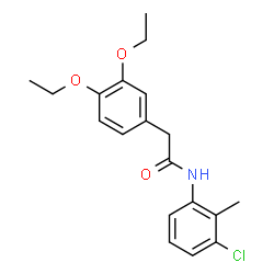 ChemSpider 2D Image | N-(3-Chloro-2-methylphenyl)-2-(3,4-diethoxyphenyl)acetamide | C19H22ClNO3