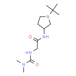 ChemSpider 2D Image | N~2~-(Dimethylcarbamoyl)-N-[1-(2-methyl-2-propanyl)-3-pyrrolidinyl]glycinamide | C13H26N4O2