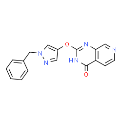 ChemSpider 2D Image | 2-[(1-benzylpyrazol-4-yl)oxy]-3H-pyrido[3,4-d]pyrimidin-4-one | C17H13N5O2