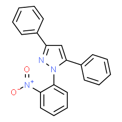 ChemSpider 2D Image | 1-(2-nitrophenyl)-3,5-diphenylpyrazole | C21H15N3O2