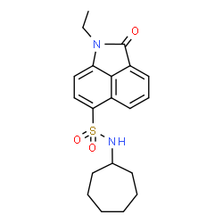 ChemSpider 2D Image | N-Cycloheptyl-1-ethyl-2-oxo-1,2-dihydrobenzo[cd]indole-6-sulfonamide | C20H24N2O3S