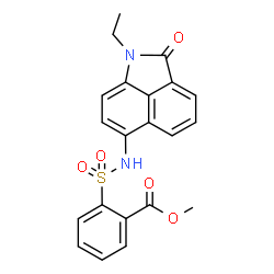 ChemSpider 2D Image | Methyl 2-[(1-ethyl-2-oxo-1,2-dihydrobenzo[cd]indol-6-yl)sulfamoyl]benzoate | C21H18N2O5S