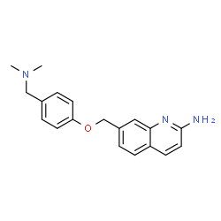 ChemSpider 2D Image | 7-({4-[(Dimethylamino)methyl]phenoxy}methyl)-2-quinolinamine | C19H21N3O