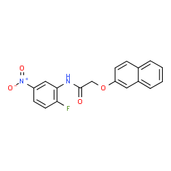 ChemSpider 2D Image | N-(2-Fluoro-5-nitrophenyl)-2-(2-naphthyloxy)acetamide | C18H13FN2O4