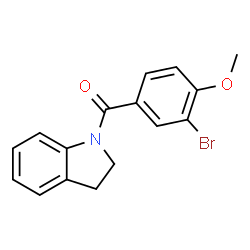 ChemSpider 2D Image | (3-Bromo-4-methoxyphenyl)(2,3-dihydro-1H-indol-1-yl)methanone | C16H14BrNO2