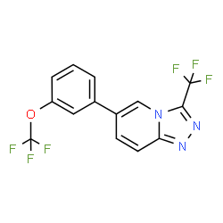ChemSpider 2D Image | 6-[3-(Trifluoromethoxy)phenyl]-3-(trifluoromethyl)[1,2,4]triazolo[4,3-a]pyridine | C14H7F6N3O