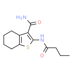 ChemSpider 2D Image | 2-(Butyrylamino)-4,5,6,7-tetrahydro-1-benzothiophene-3-carboxamide | C13H18N2O2S