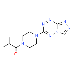 ChemSpider 2D Image | 2-Methyl-1-[4-([1,2,4]triazolo[4,3-b][1,2,4,5]tetrazin-6-yl)-1-piperazinyl]-1-propanone | C11H16N8O