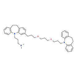 ChemSpider 2D Image | 3-[3-(3-{3-[3-(10,11-Dihydro-5H-dibenzo[b,f]azepin-5-yl)propoxy]propoxy}propyl)-10,11-dihydro-5H-dibenzo[b,f]azepin-5-yl]-N,N-dimethyl-1-propanamine | C42H53N3O2