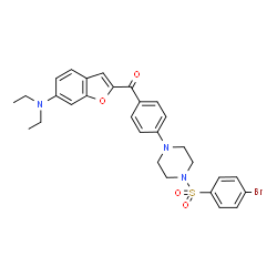 ChemSpider 2D Image | (4-{4-[(4-Bromophenyl)sulfonyl]-1-piperazinyl}phenyl)[6-(diethylamino)-1-benzofuran-2-yl]methanone | C29H30BrN3O4S