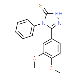 ChemSpider 2D Image | 5-(3,4-DIMETHOXY-PHENYL)-4-PHENYL-4H-(1,2,4)TRIAZOLE-3-THIOL | C16H15N3O2S