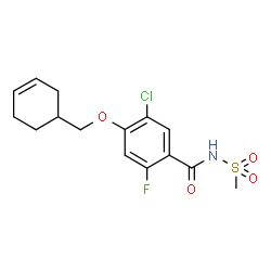ChemSpider 2D Image | 5-Chloro-4-(3-cyclohexen-1-ylmethoxy)-2-fluoro-N-(methylsulfonyl)benzamide | C15H17ClFNO4S