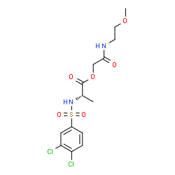 ChemSpider 2D Image | 2-[(2-Methoxyethyl)amino]-2-oxoethyl N-[(3,4-dichlorophenyl)sulfonyl]-L-alaninate | C14H18Cl2N2O6S