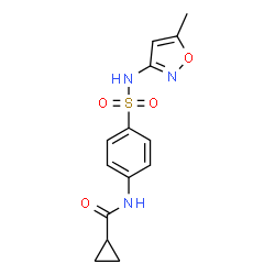 ChemSpider 2D Image | N-{4-[(5-Methyl-1,2-oxazol-3-yl)sulfamoyl]phenyl}cyclopropanecarboxamide | C14H15N3O4S