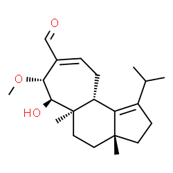 ChemSpider 2D Image | (3aR,5aR,6R,7R,10aR)-6-Hydroxy-1-isopropyl-7-methoxy-3a,5a-dimethyl-2,3,3a,4,5,5a,6,7,10,10a-decahydrocyclohepta[e]indene-8-carbaldehyde | C21H32O3