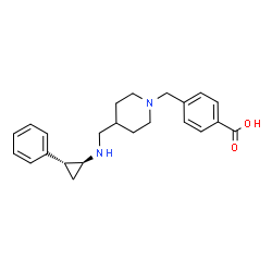 ChemSpider 2D Image | 4-{[4-({[(1S,2R)-2-Phenylcyclopropyl]amino}methyl)-1-piperidinyl]methyl}benzoic acid | C23H28N2O2