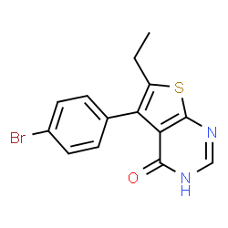ChemSpider 2D Image | 5-(4-Bromophenyl)-6-ethylthieno[2,3-d]pyrimidin-4(1H)-one | C14H11BrN2OS