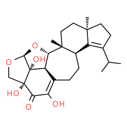 ChemSpider 2D Image | (2aR,6aR,9aR,11aR,11bS,12aS,12bR,12cR)-2a,4,12b-Trihydroxy-7-isopropyl-9a,11a-dimethyl-2,2a,6,6a,8,9,9a,10,11,11a,11b,12a,12b,12c-tetradecahydrofuro[2,3,4-cd]indeno[5',4':4,5]cyclohepta[1,2,3-hi][2]be
nzofuran-3(5H)-one | C25H34O6