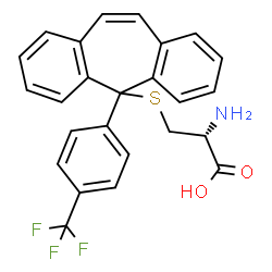 ChemSpider 2D Image | S-{5-[4-(Trifluoromethyl)phenyl]-5H-dibenzo[a,d][7]annulen-5-yl}-L-cysteine | C25H20F3NO2S