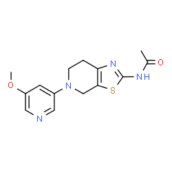 ChemSpider 2D Image | N-[5-(5-Methoxy-3-pyridinyl)-4,5,6,7-tetrahydro[1,3]thiazolo[5,4-c]pyridin-2-yl]acetamide | C14H16N4O2S