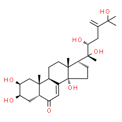 ChemSpider 2D Image | (2beta,3beta,5beta,22R)-2,3,14,20,22,25-Hexahydroxyergosta-7,24(28)-dien-6-one | C28H44O7